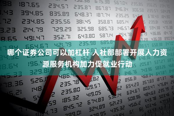 哪个证券公司可以加杠杆 人社部部署开展人力资源服务机构加力促就业行动