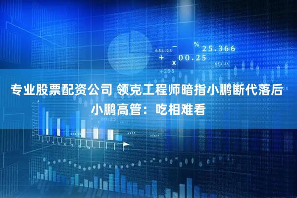 专业股票配资公司 领克工程师暗指小鹏断代落后 小鹏高管：吃相难看